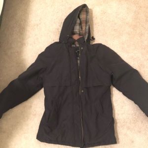 Basic Editions Sherpa Lined Fleece Flannel Jacket Coat Medium